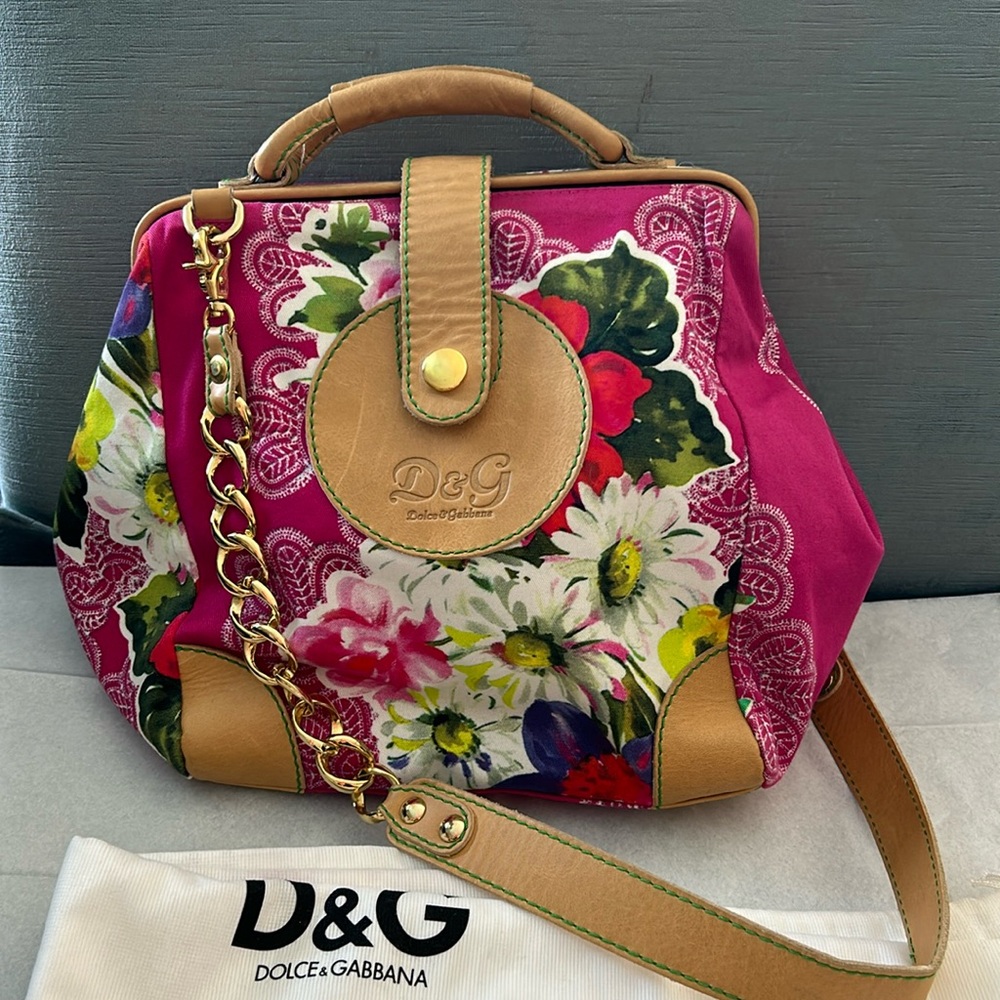 Dolce & Gabbana Pink Floral Shoulder Bag